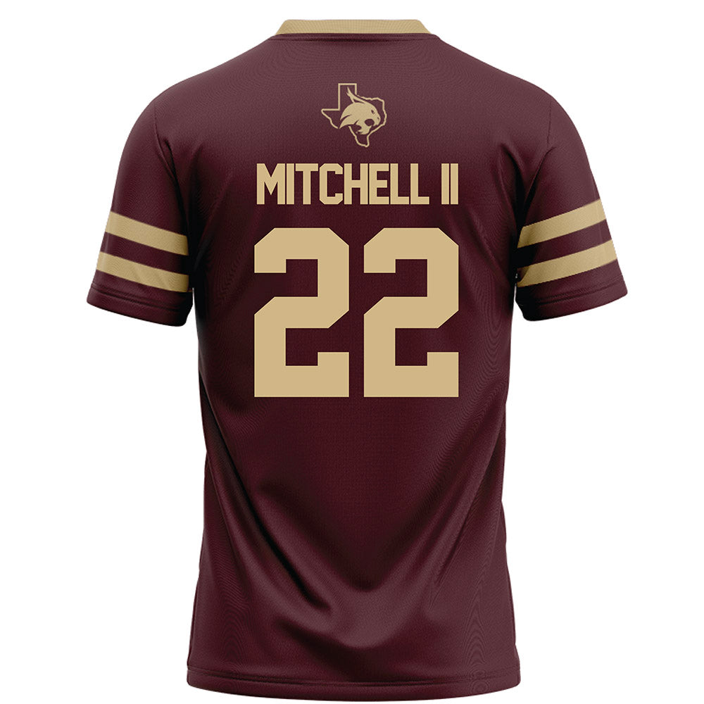 Texas State - NCAA Football : William Mitchell II - Maroon Football Jersey-1