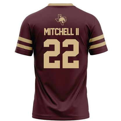 Texas State - NCAA Football : William Mitchell II - Maroon Football Jersey-1