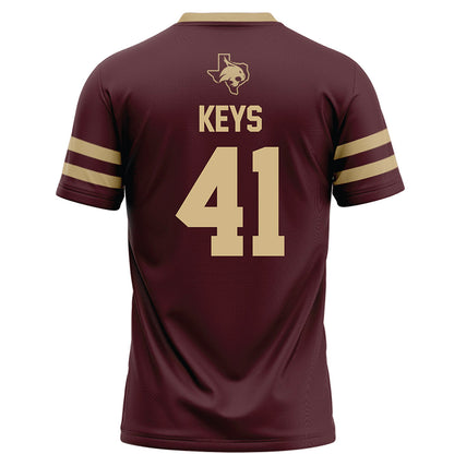 Texas State - NCAA Football : Dante Keys - Maroon Football Jersey-1