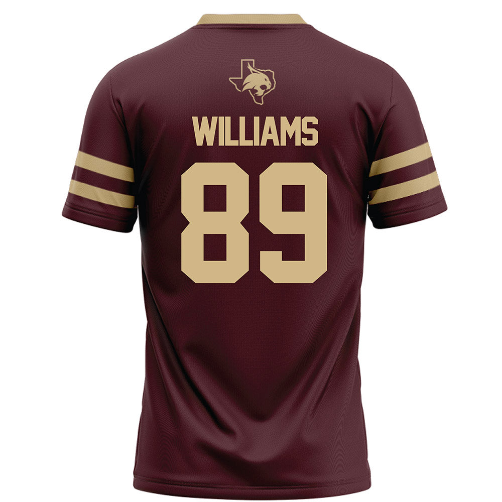 Texas State - NCAA Football : Jordan Williams - Maroon Football Jersey-1