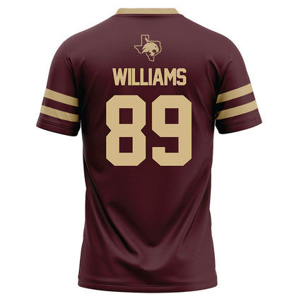 Texas State - NCAA Football : Jordan Williams - Maroon Football Jersey-1