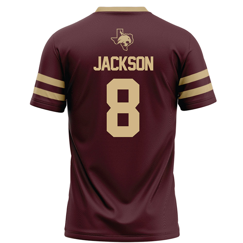 Texas State - NCAA Football : Brad Jackson - Maroon Football Jersey-1