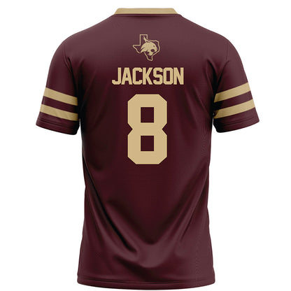 Texas State - NCAA Football : Brad Jackson - Maroon Football Jersey-1
