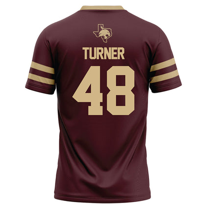 Texas State - NCAA Football : Austin Turner - Maroon Football Jersey-1