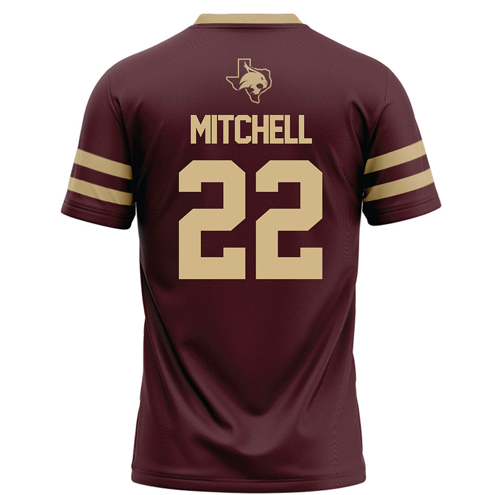 Texas State - NCAA Football : Will Mitchell - Maroon Football Jersey-1