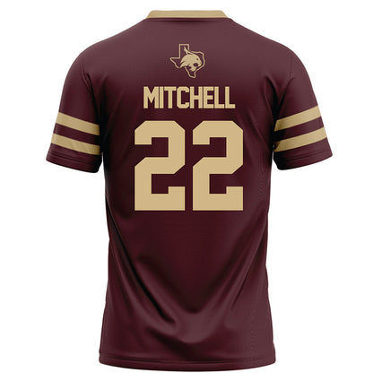 Texas State - NCAA Football : Will Mitchell - Maroon Football Jersey-1