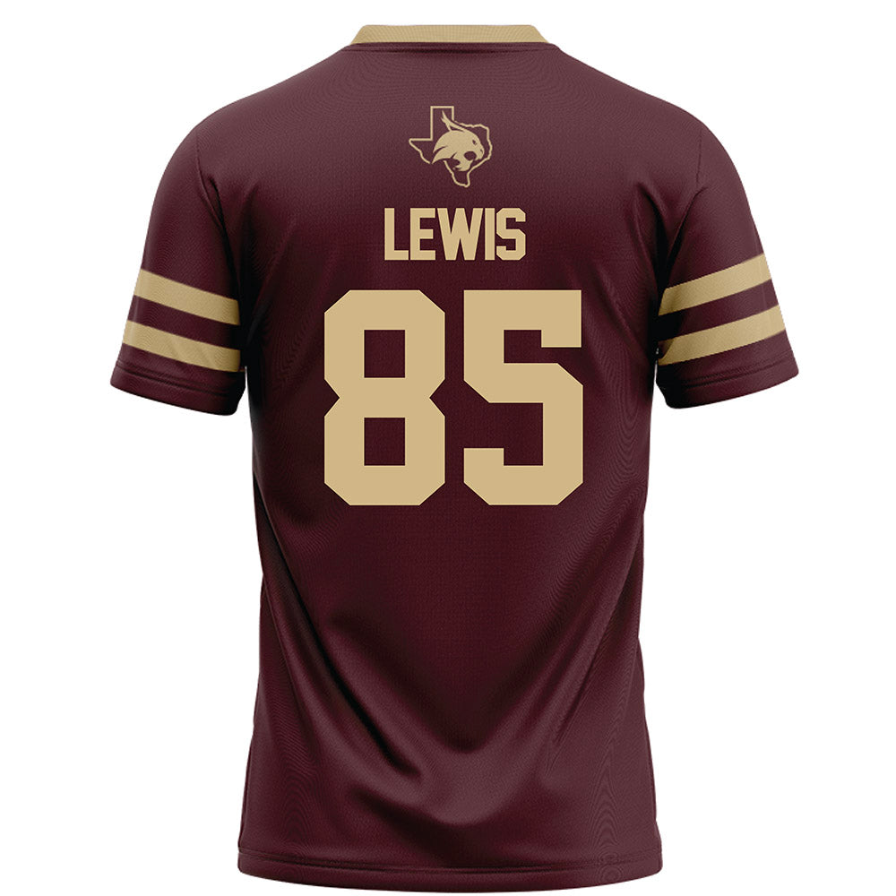 Texas State - NCAA Football : skylar lewis - Maroon Football Jersey-1