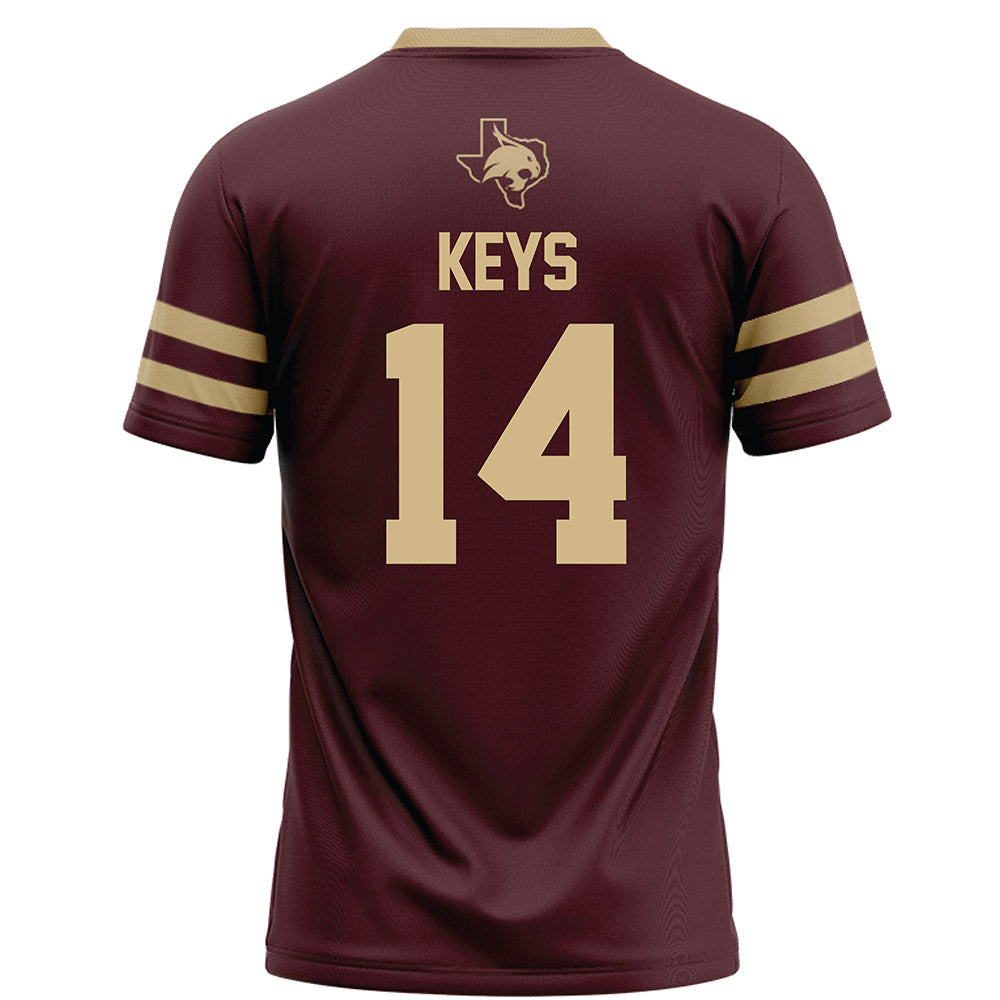 Texas State - NCAA Football : Dante Keys - Maroon Football Jersey-1