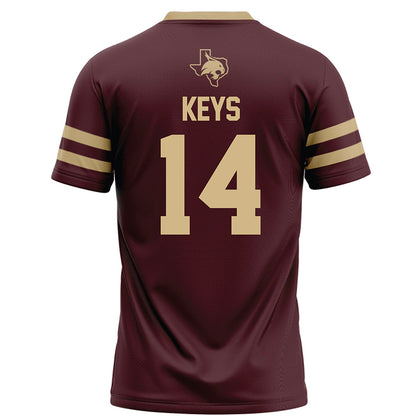 Texas State - NCAA Football : Dante Keys - Maroon Football Jersey-1