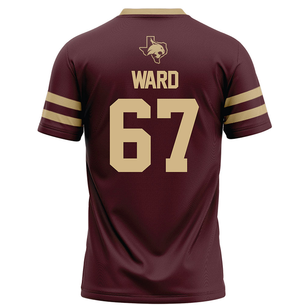Texas State - NCAA Football : Preston Ward - Maroon Football Jersey-1