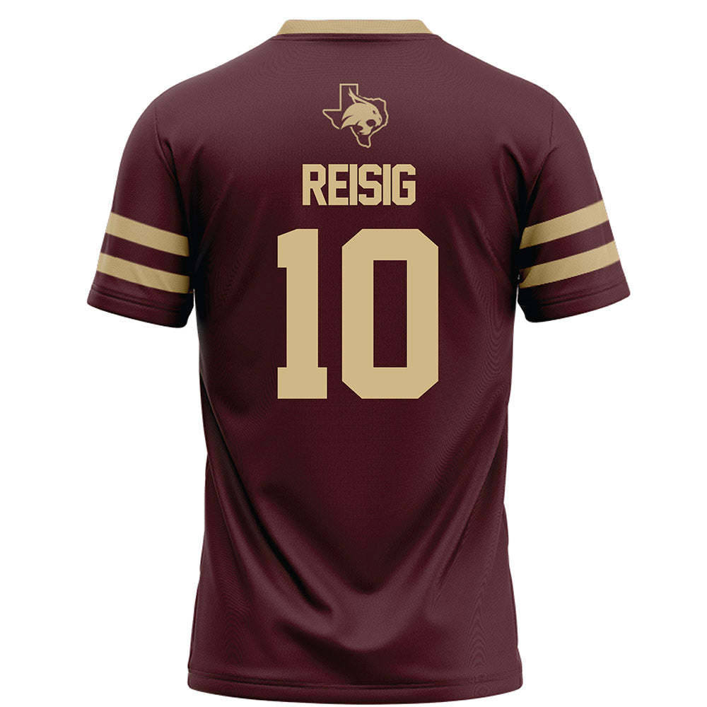 Texas State - NCAA Football : Shaker Reisig - Maroon Football Jersey-1