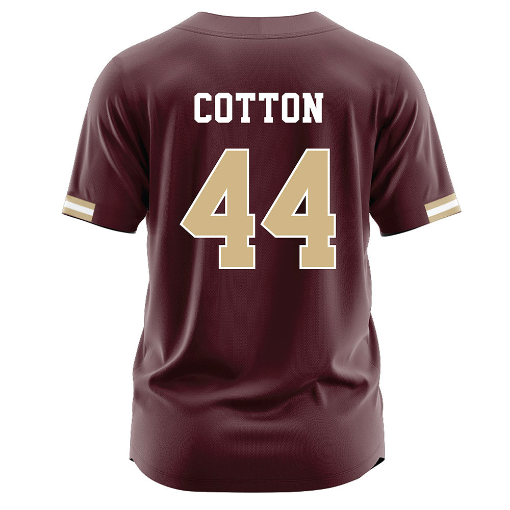 Texas State - NCAA Baseball : Jackson Cotton - Maroon Jersey-1