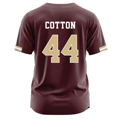 Texas State - NCAA Baseball : Jackson Cotton - Maroon Jersey-1
