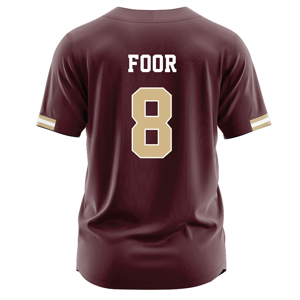 Texas State - NCAA Baseball : Daylen Foor - Maroon Jersey-1