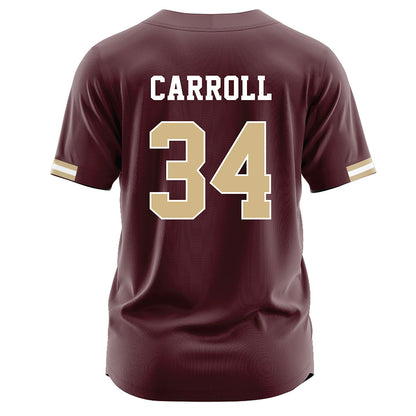 Texas State - NCAA Baseball : Coll Carroll - Maroon Jersey-1