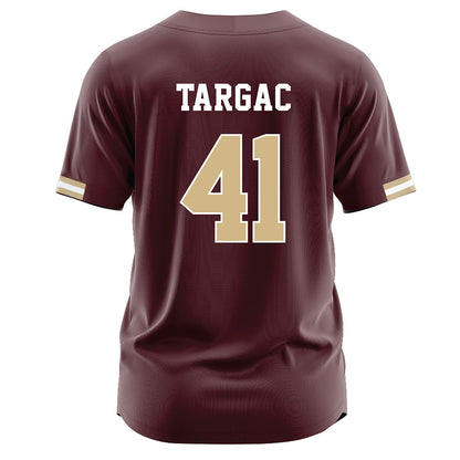 Texas State - NCAA Baseball : Titan Targac - Maroon Jersey-1