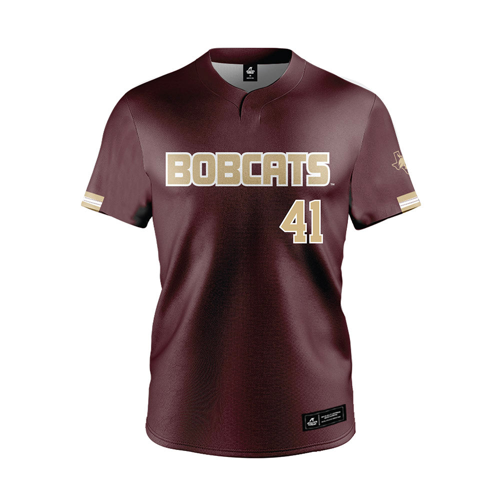 Texas State - NCAA Baseball : Titan Targac - Maroon Jersey-0