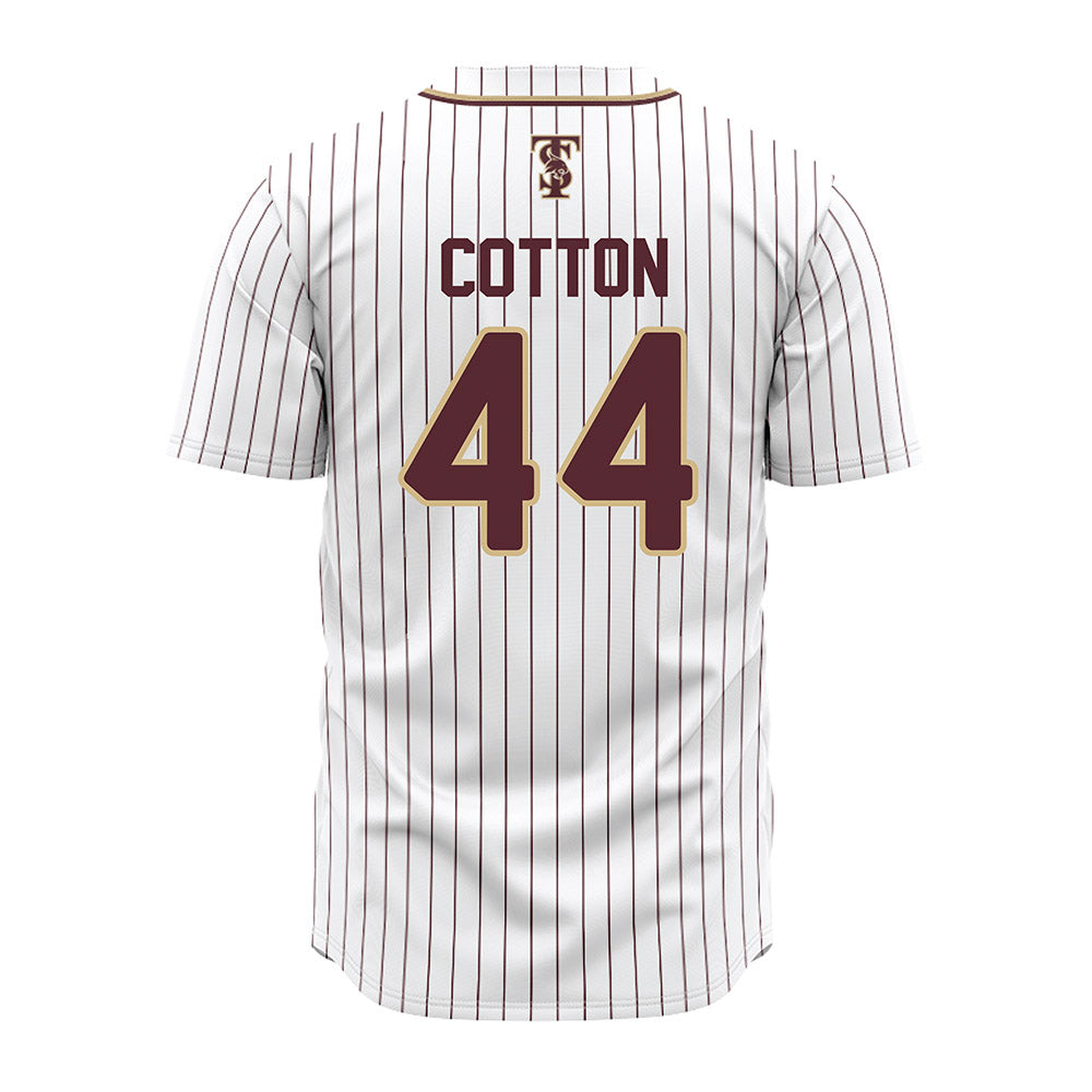 Texas State - NCAA Baseball : Jackson Cotton - White Jersey-1