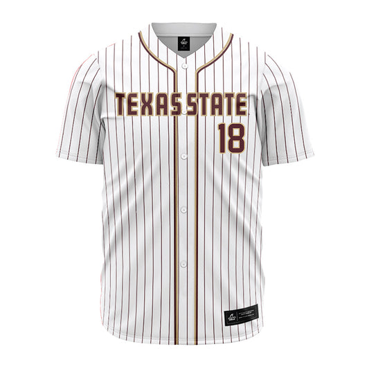 Texas State - NCAA Baseball : Jayden Stewart - White Jersey-0