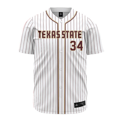 Texas State - NCAA Baseball : Coll Carroll - White Jersey-0