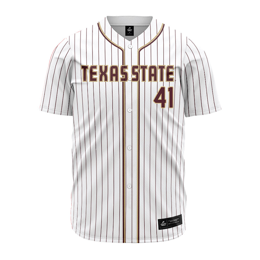 Texas State - NCAA Baseball : Titan Targac - White Jersey-0