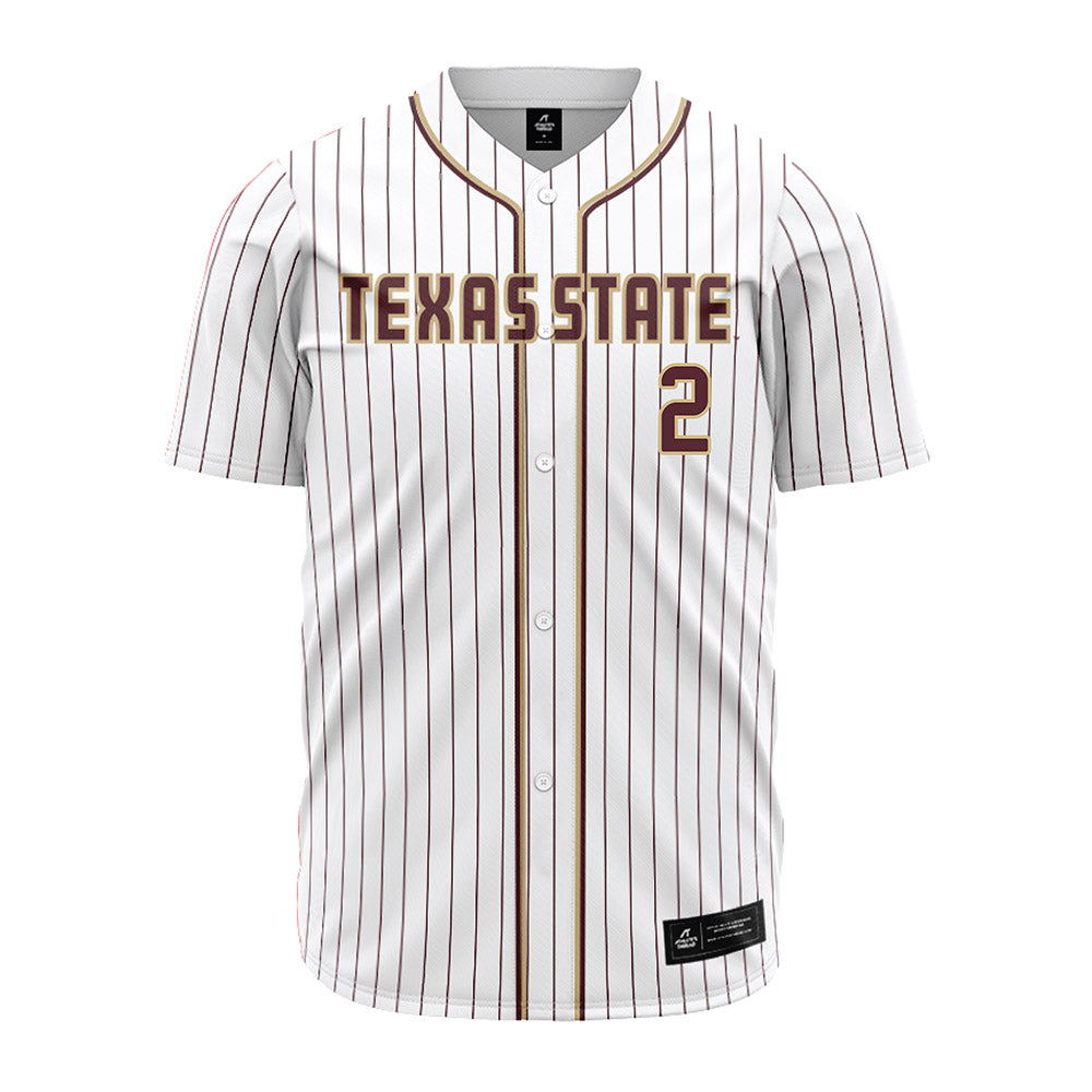 Texas State - NCAA Baseball : Cayden Byrd - White Jersey-0