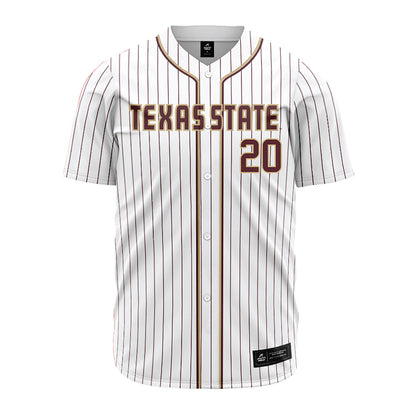Texas State - NCAA Baseball : Kade Thompson - White Jersey-0