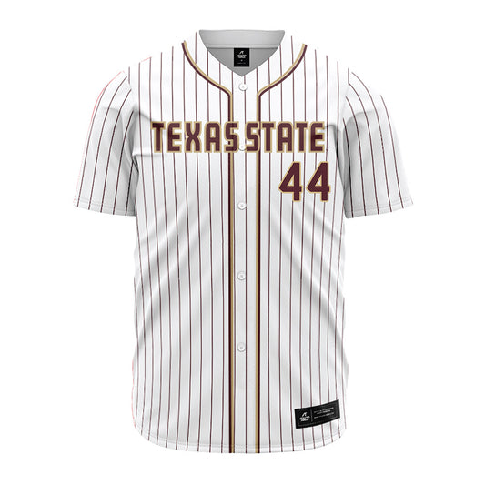 Texas State - NCAA Baseball : Jackson Cotton - White Jersey-0