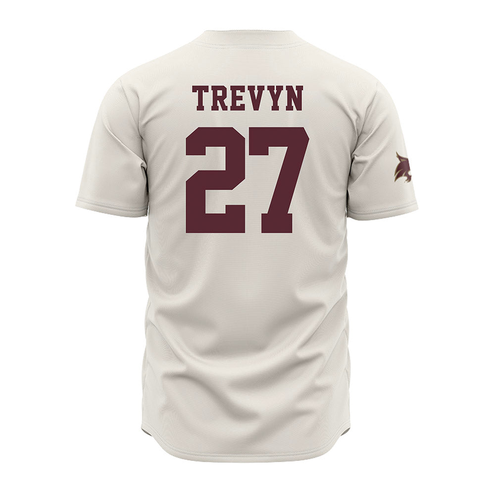 Texas State - NCAA Baseball : Trevyn Trevyn - Cream Jersey-1