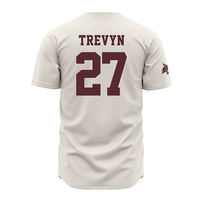 Texas State - NCAA Baseball : Trevyn Trevyn - Cream Jersey-1