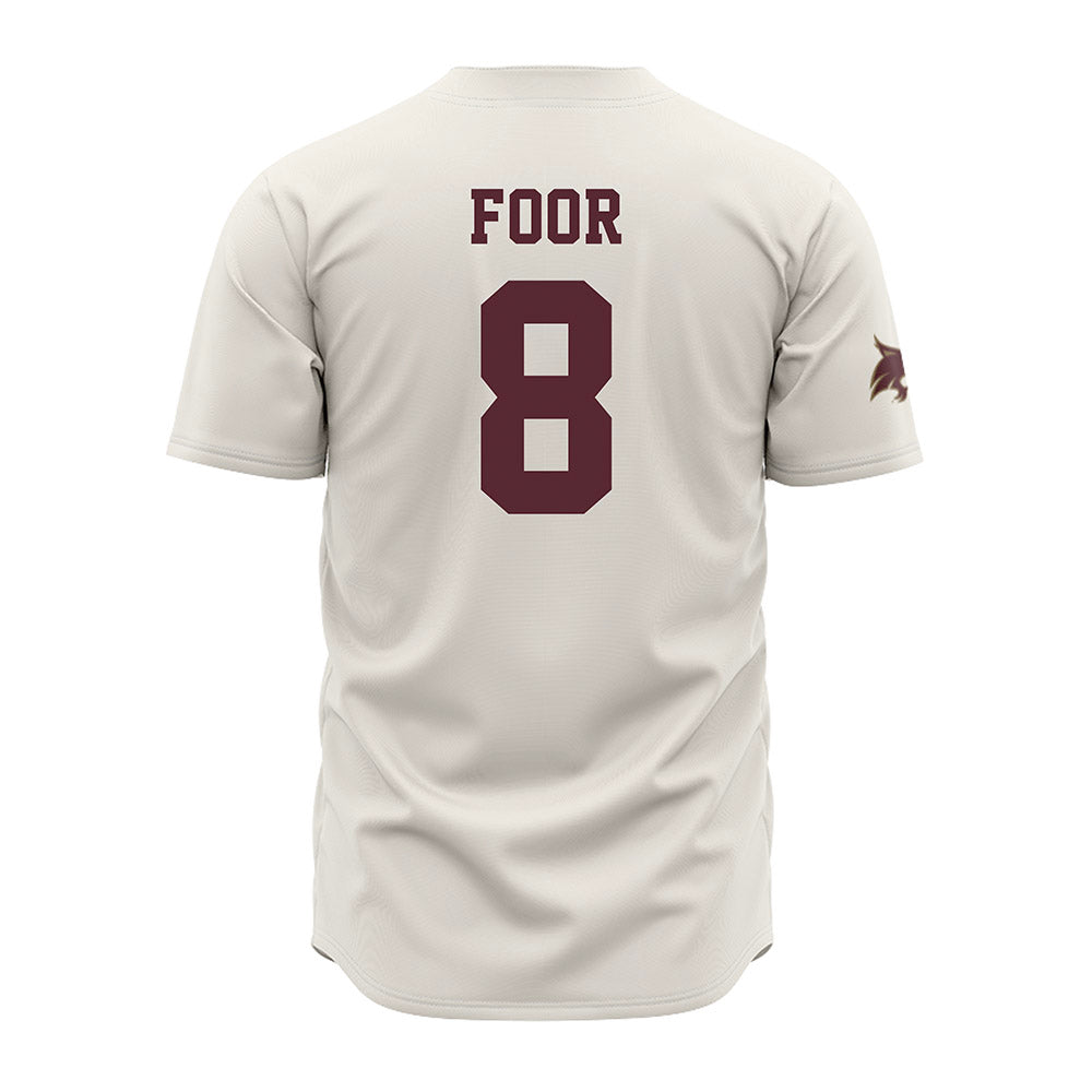 Texas State - NCAA Baseball : Daylen Foor - Cream Jersey-1