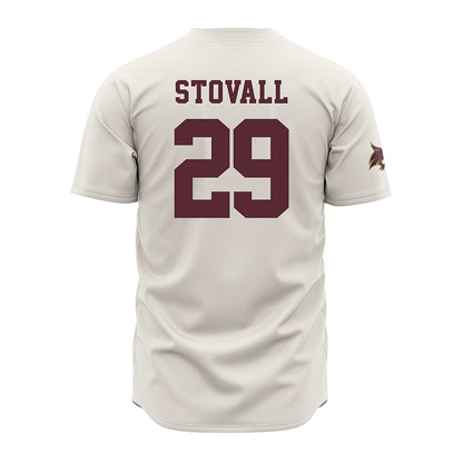 Texas State - NCAA Baseball : Kortland Stovall - Cream Jersey-1