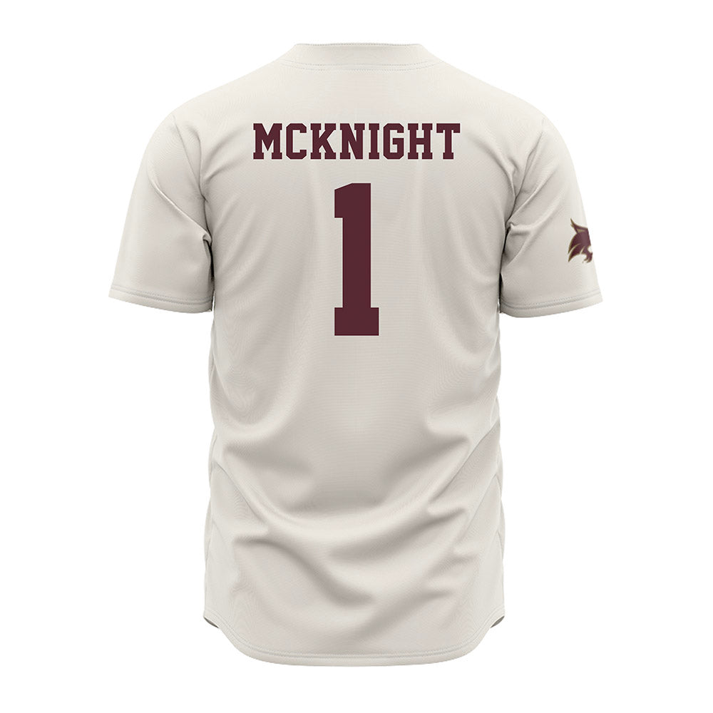 Texas State - NCAA Baseball : Jaxon McKnight - Cream Jersey-1
