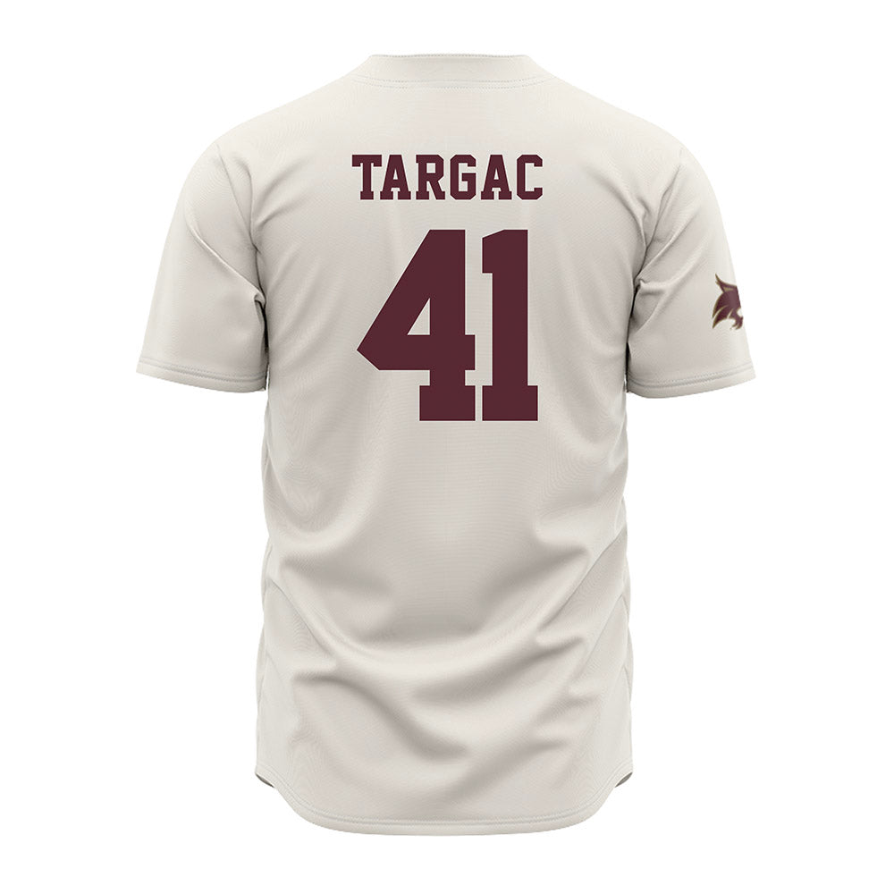 Texas State - NCAA Baseball : Titan Targac - Cream Jersey-1