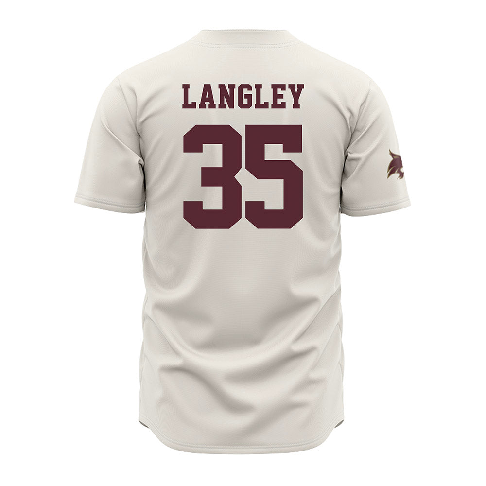 Texas State - NCAA Baseball : Chris Langley - Cream Jersey-1
