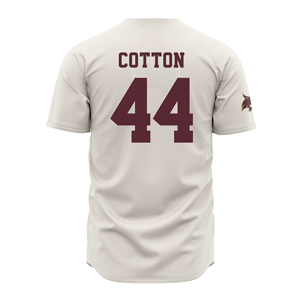 Texas State - NCAA Baseball : Jackson Cotton - Cream Jersey-1