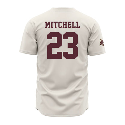 Texas State - NCAA Baseball : Drayton Mitchell - Cream Jersey-1
