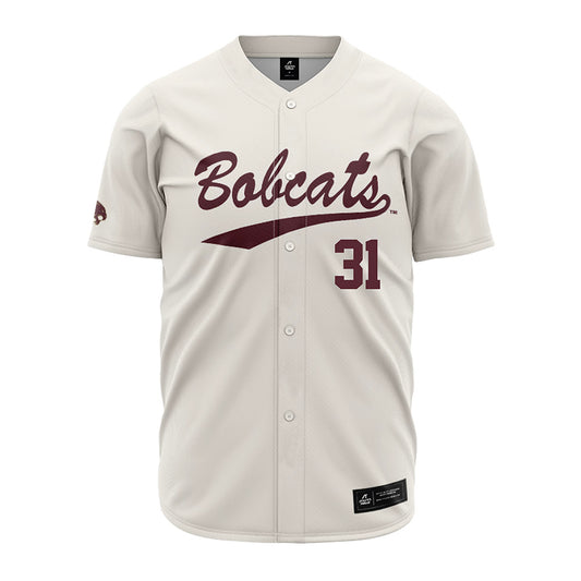 Texas State - NCAA Baseball : Justin Anctil - Cream Jersey-0