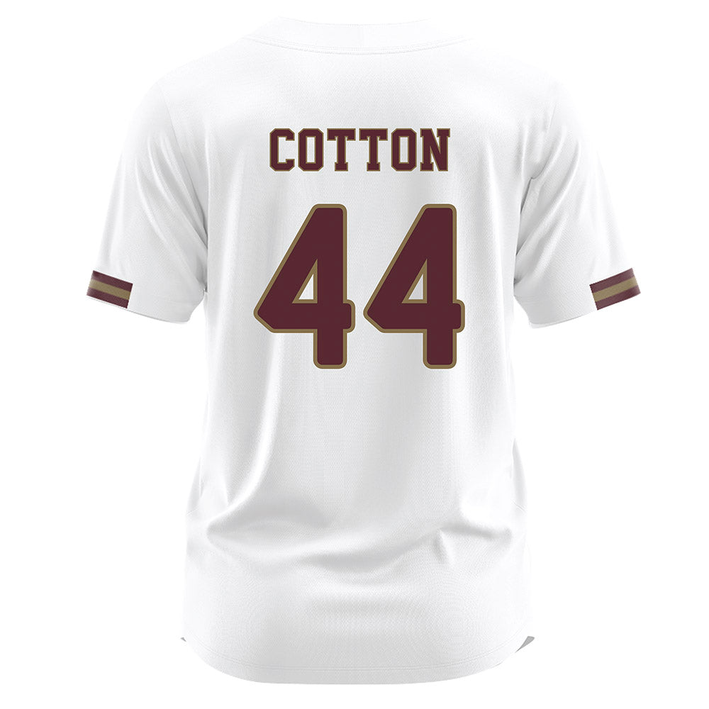 Texas State - NCAA Baseball : Jackson Cotton - White Jersey-1