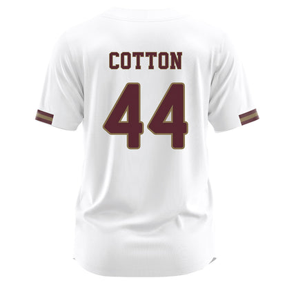 Texas State - NCAA Baseball : Jackson Cotton - White Jersey-1