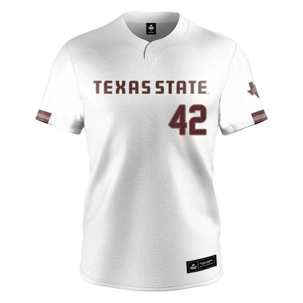 Texas State - NCAA Baseball : Austin Munguia - White Jersey-0
