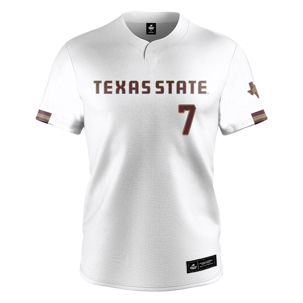 Texas State - NCAA Baseball : Bennett Fryman - White Jersey-0