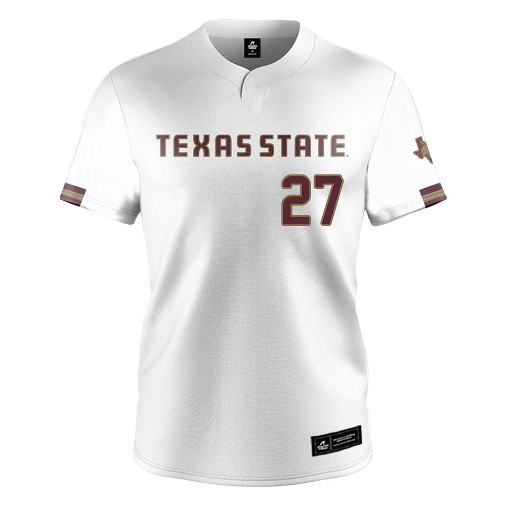 Texas State - NCAA Baseball : Trevyn Turner - White Jersey-0