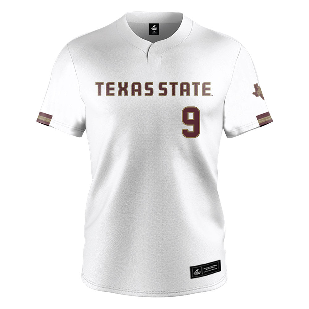 Texas State - NCAA Baseball : Bennett Fryman - White Jersey-0