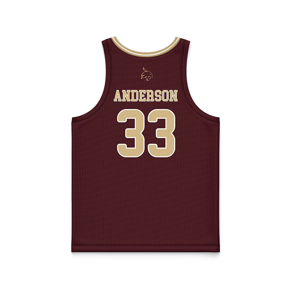 Texas State - NCAA Women's Basketball : Kyra Anderson - Maroon Basketball Jersey-1