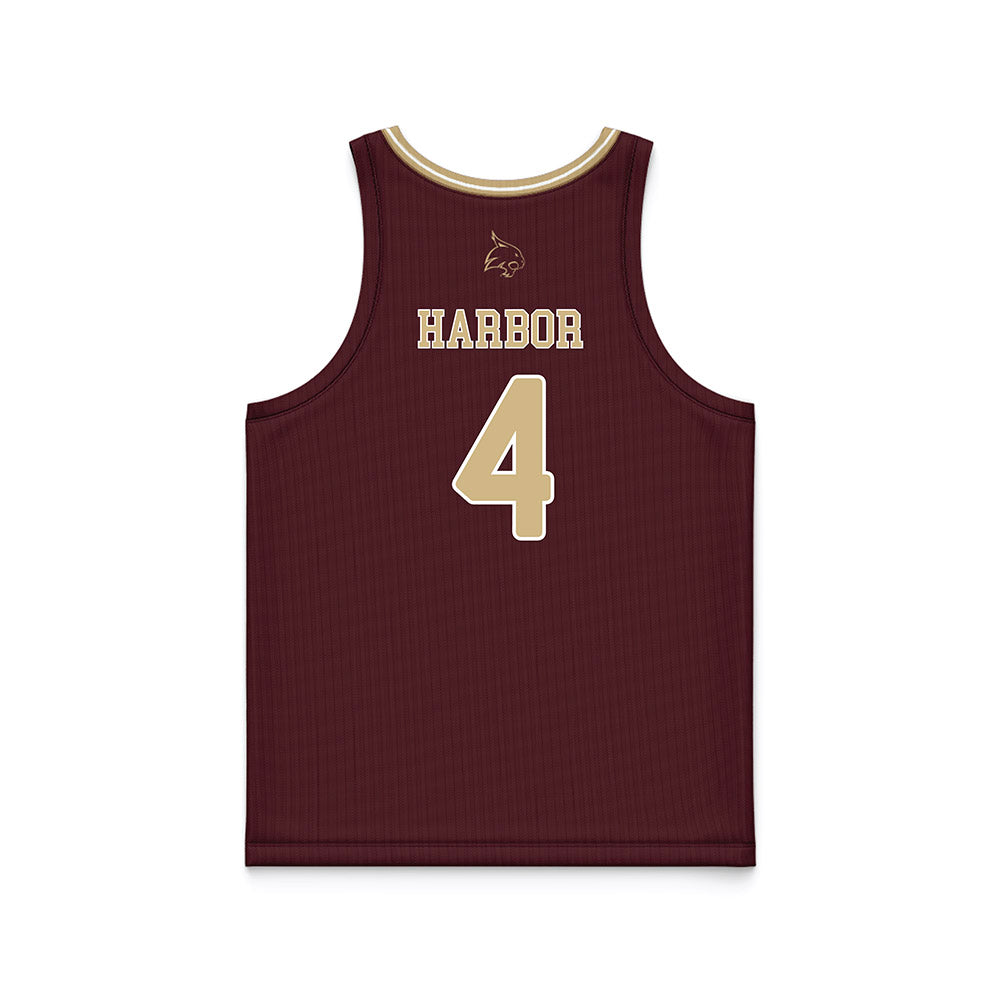Texas State - NCAA Women's Basketball : Myla Harbor - Maroon Basketball Jersey-1