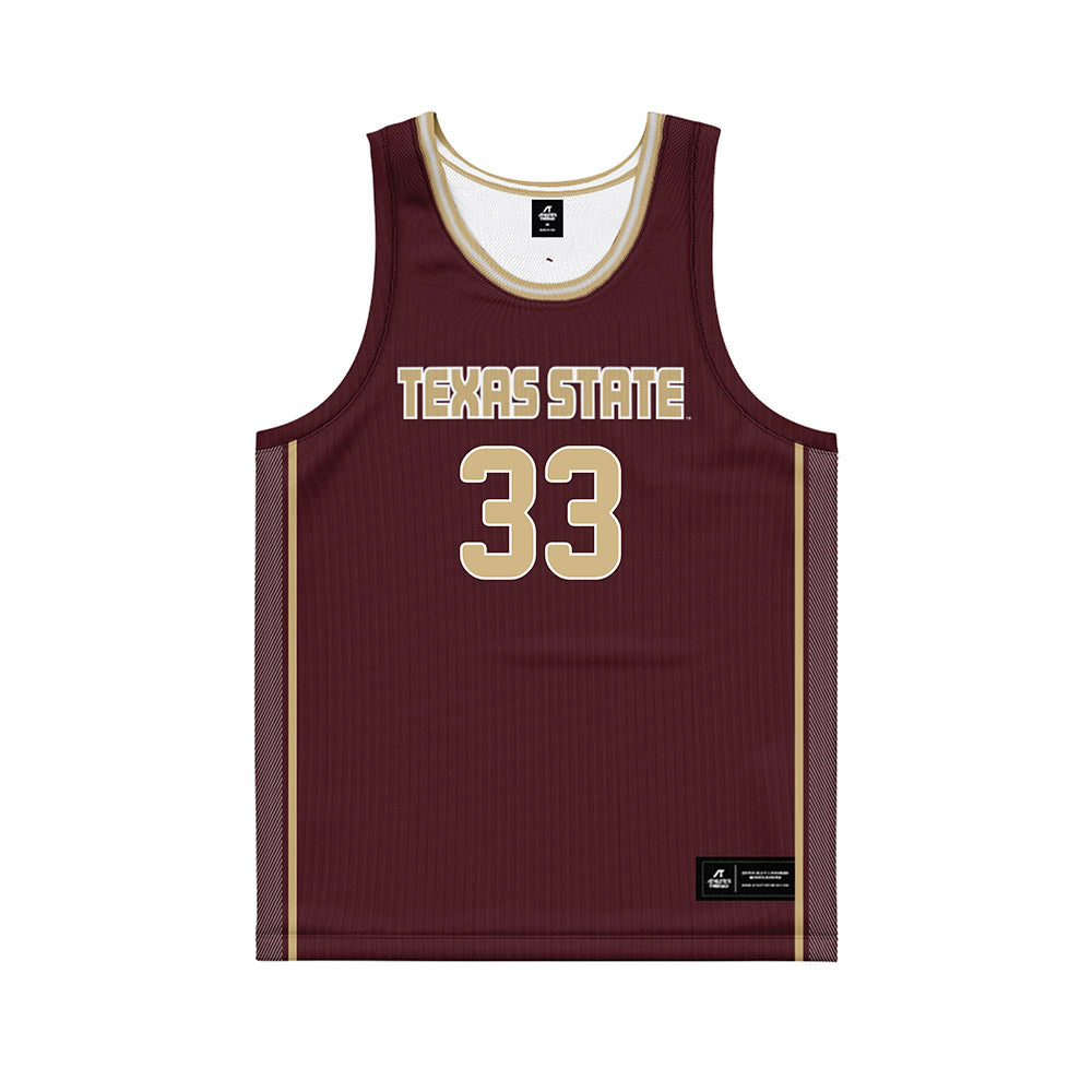 Texas State - NCAA Women's Basketball : Kyra Anderson - Maroon Basketball Jersey-0