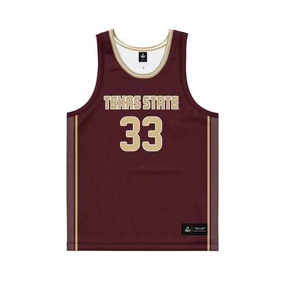 Texas State - NCAA Women's Basketball : Kyra Anderson - Maroon Basketball Jersey-0