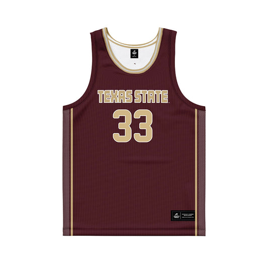 Texas State - NCAA Women's Basketball : Kyra Anderson - Maroon Basketball Jersey-0