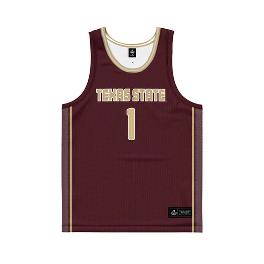 Texas State - NCAA Women's Basketball : Emma Pique Hernandez - Maroon Basketball Jersey-0